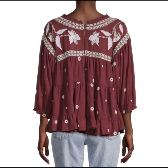 Free People Sweet Raisin Combo Edie T-Shirt, Size M - Picture 2 of 8